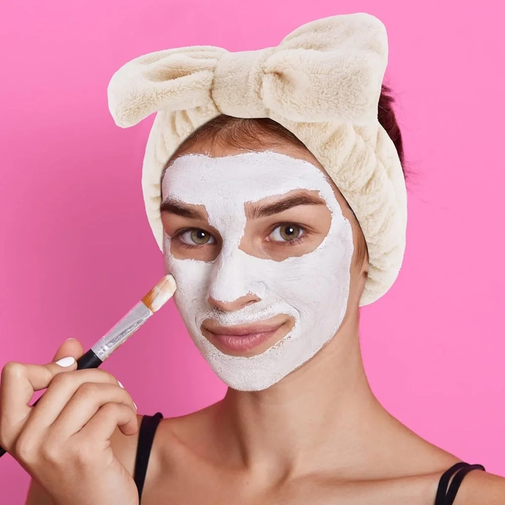 5 Piece Spa Set Tan Headband Hair Clip Weistbands New With Tags - Picture 2 of 6